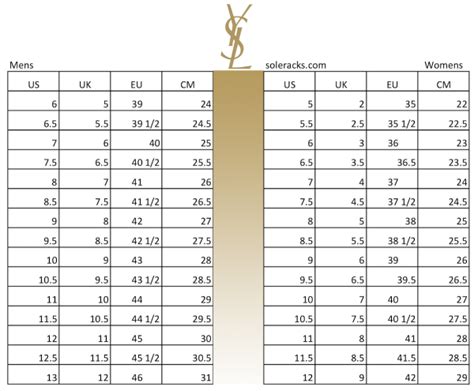 yves saint laurent shoe size chart|saint laurent shoes size chart.